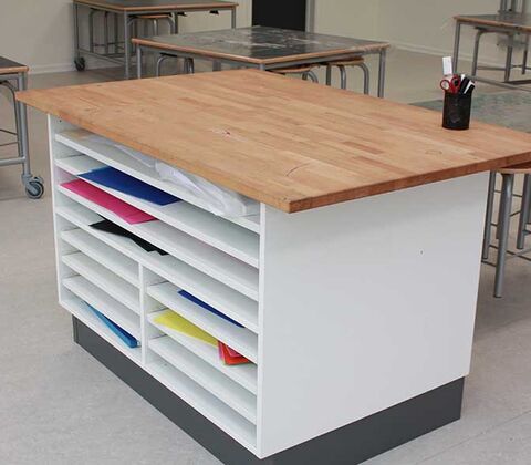 Skærebord med papirreol SKAVE på sokkel