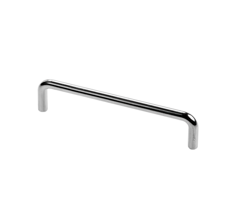 Bøjlegreb JEBJERG, blank, L160mm, m/rosetter, Ø10mm