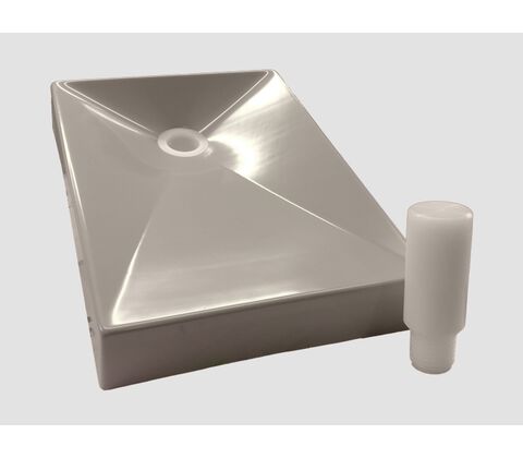 PVC funnel for chemical waste bin