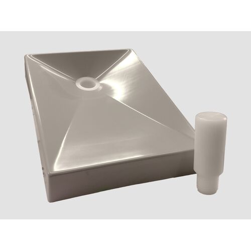 PVC funnel for chemical waste bin