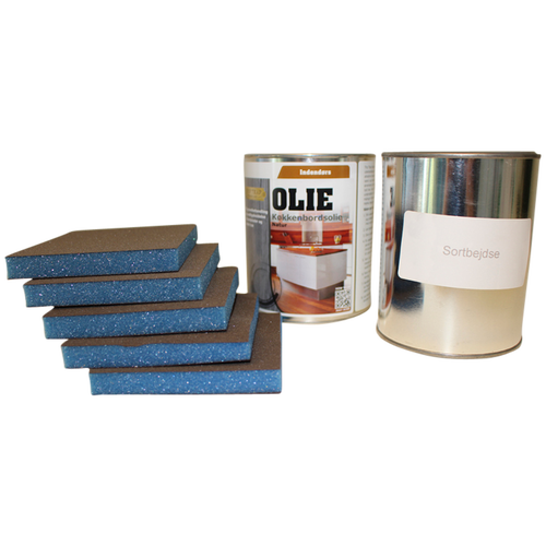 Maintenance set for solid beech tabletops