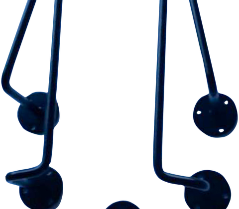 Taburet/stoleophæng h. 80mm.  asymetrisk. Med 90 mm. stop .Sort