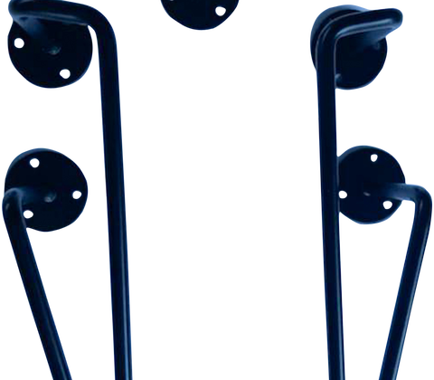 Taburet/stoleophæng h. 80mm.  asymetrisk. Med 90 mm. stop .Sort