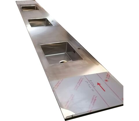 Steel countertop with 3 x ST500 sinks, 2 sorting, SAVE 35%