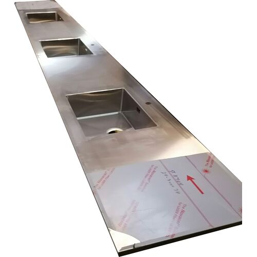 Steel countertop with 3 x ST500 sinks, 2 sorting, SAVE 35%