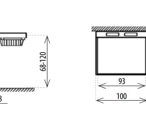 Vægmonteret 1-søjlet puslebord FÅBORG 100x85 cm, silver