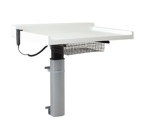 Vægmonteret 1-søjlet puslebord FÅBORG 100x85 cm, silver