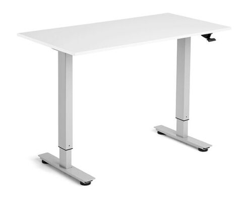 Hæve- /sænkebord AARSLEV hvid/alugrå