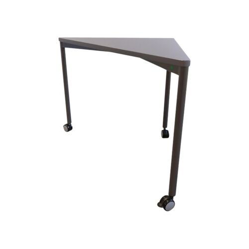Triangle table with wheels