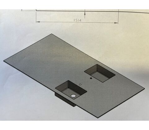 Steel countertops with sinks - SAVE 50 %