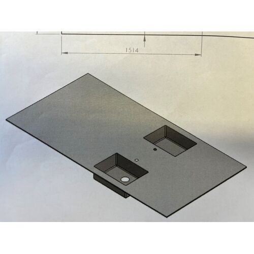 Steel countertops with sinks - SAVE 50 %